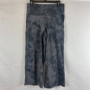 Lululemon High-Rise Wide-Leg Cropped Pants 8 Tie Dye Gray Pockets